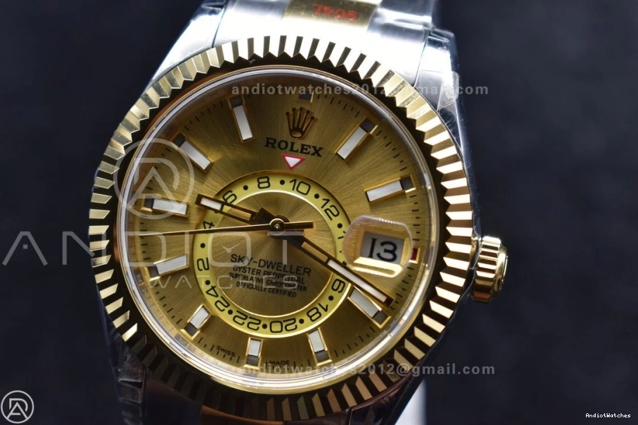 YG Edition 1120 Noob on Best SS SS Bracelet YG YG A23J Dial Skydweller Durable 0911